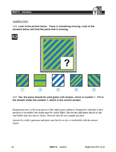 NNAT 2 Practice Test Level D - Test One (3rd & 4th Grade)