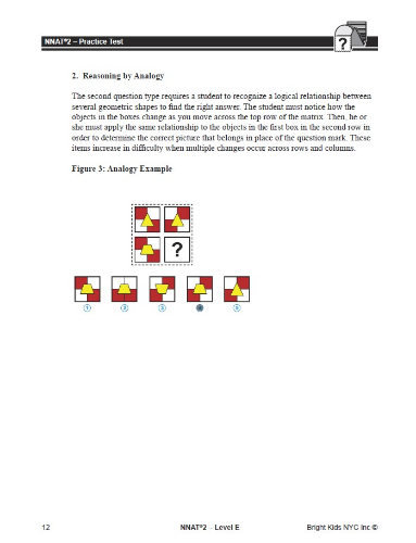 NNAT 2 Practice Test Level E - Test One (5th & 6th Grade)