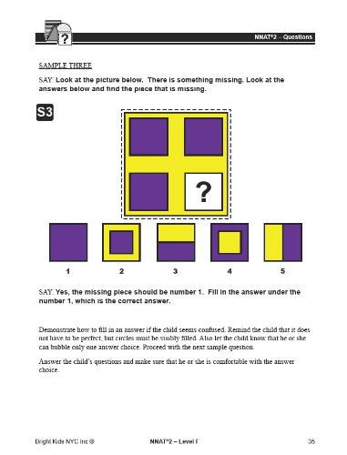 NNAT 2 Practice Test Level F - Test One (7th - 9th Grade)