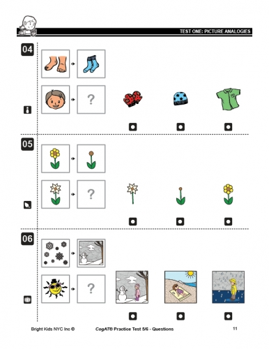 CogAT Form 7 Practice Test - Levels 5 & 6 (Kindergarten)