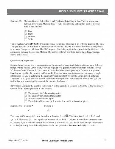 Middle Level ISEE Practice Exam - Test One (6th & 7th Grade)