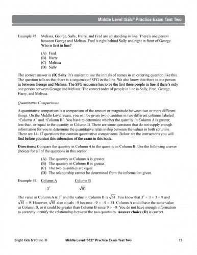 Middle Level ISEE Practice Exam - Test Two (6th & 7th Grade)