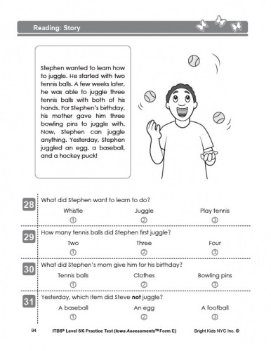 ITBS Level 5/6 Practice Test - Iowa Assessments Form E (Pre-K - 1st Grade)