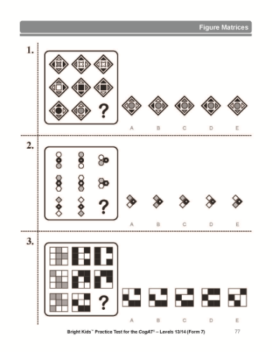 CogAT Practice Test Form 7 - Levels 13/14 (8th & 9th Grade)