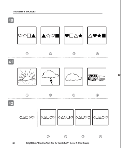 OLSAT Practice Test - Level B / Test One (2nd Grade Entry)