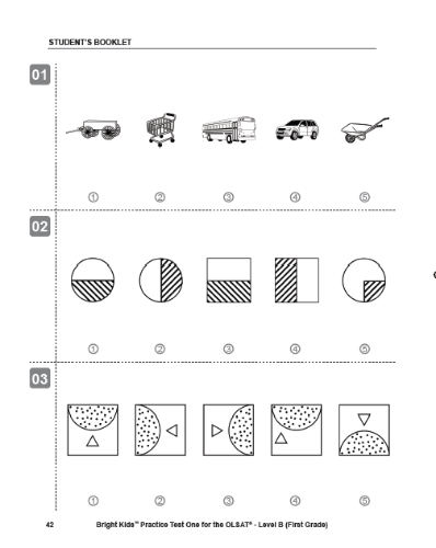 OLSAT Practice Test - Level B / Test One (2nd Grade Entry)
