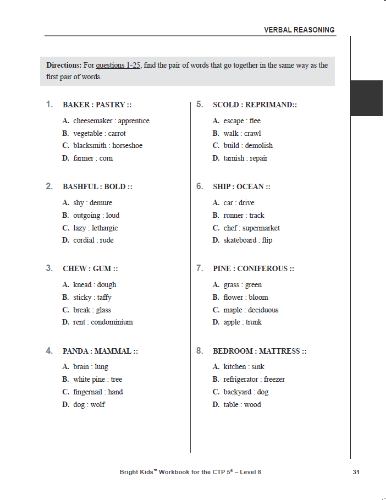 CTP-5 Workbook - Level 8 (8th Grade)