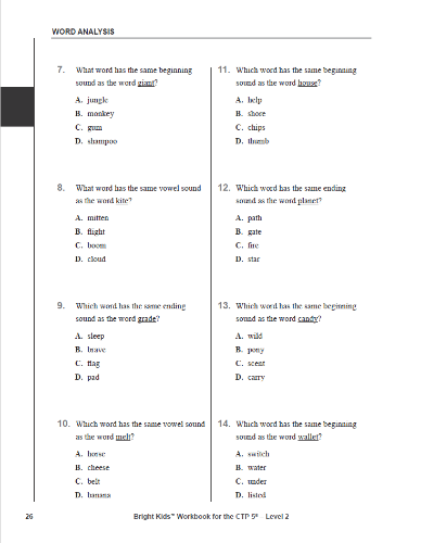 CTP-5 Workbook - Level 2 (2nd Grade)