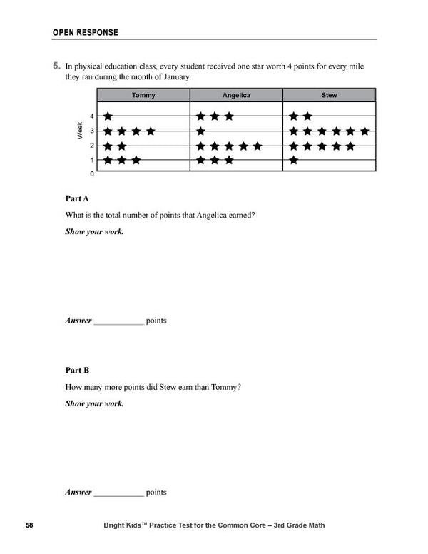 Bright Kids Practice Test for the Common Core -- Third Grade -- Mathematics -- Second Edition