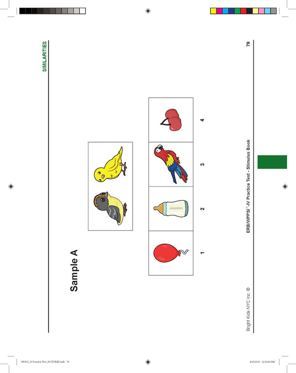 ERB WPPSI-IV Practice Test Package