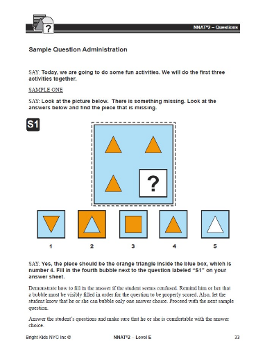 NNAT 2 Practice Test Level E - Test One (5th & 6th Grade)