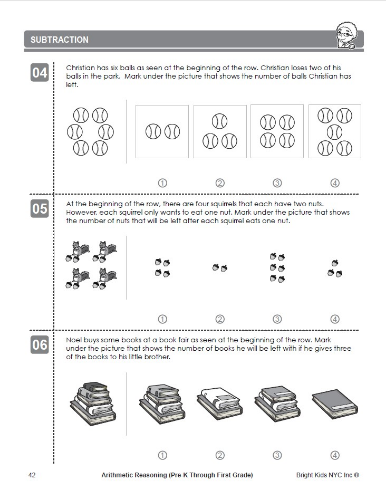 Arithmetic Reasoning Workbook (Pre K - 1st Grade)