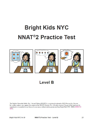 NNAT 2 Practice Test Level B - Test Two (1st Grade)