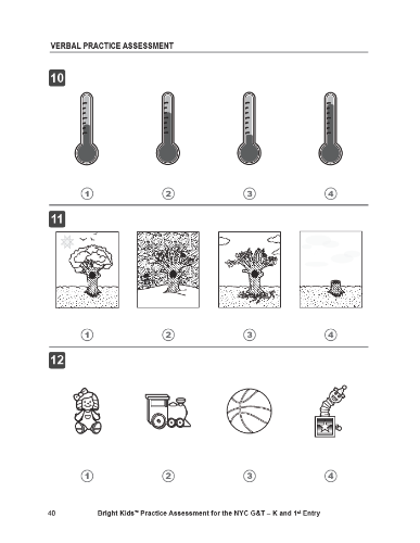 NYC G&T Practice Assessment - Test One (K & 1st Grade Entry)